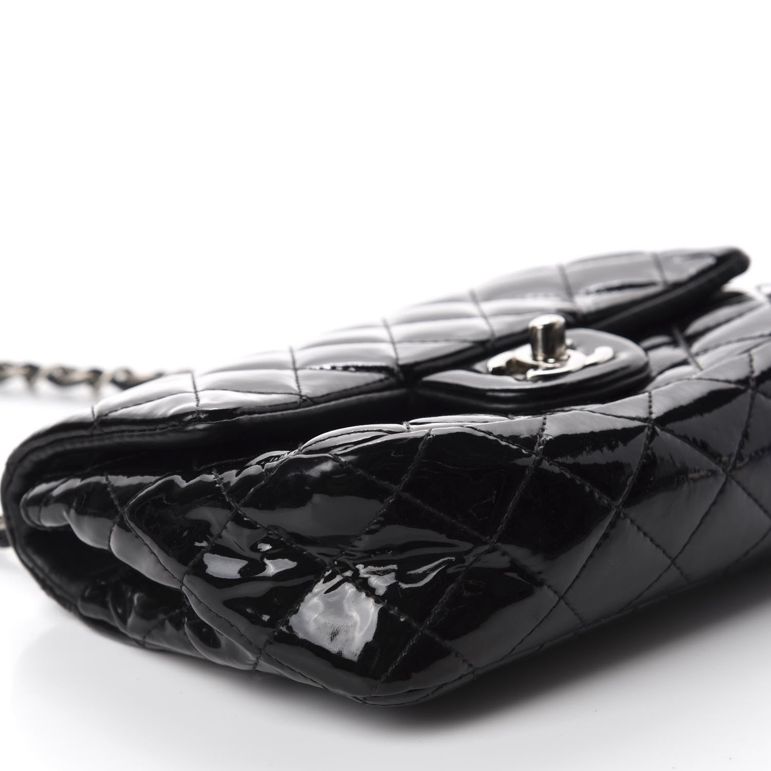 Chanel Patent Calfskin Quilted Mini Rectangular Flap Black 6 of 11