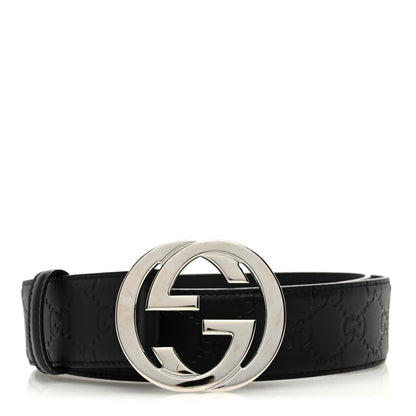 Gucci Guccissima Signature Interlocking G 40mm Belt 85 34 Black 1 of 4