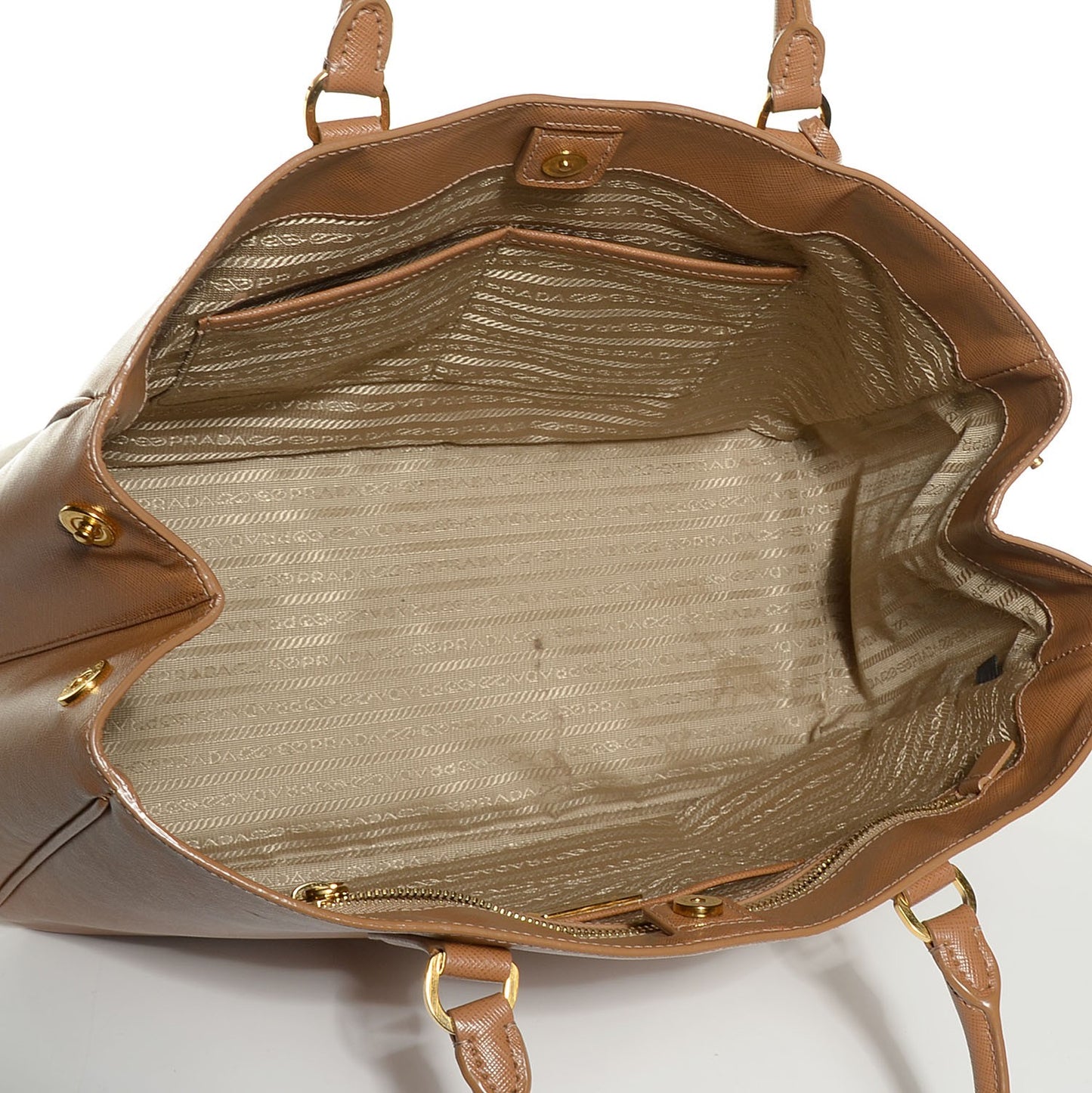 Saffiano Lux Large Tote Caramel