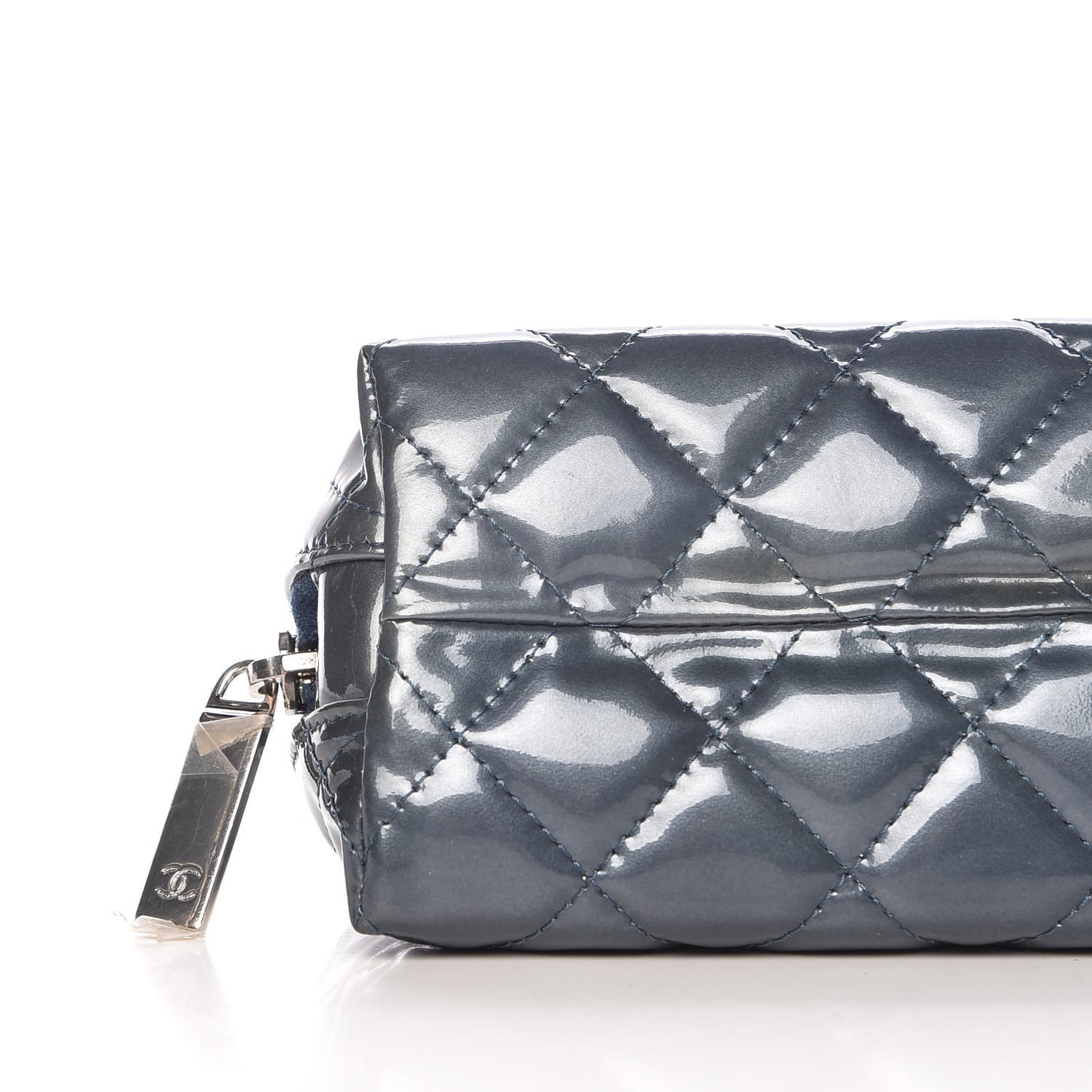 Vinyl Quilted Brilliant Cosmetic Case Royal Blue
