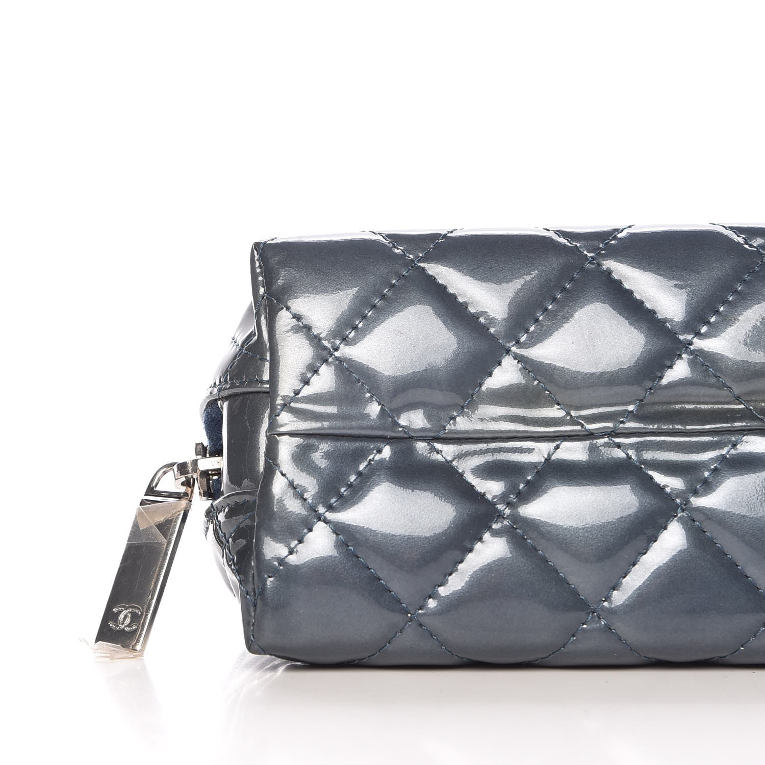 Chanel Vinyl Quilted Brilliant Cosmetic Case Royal Blue 5 of 10