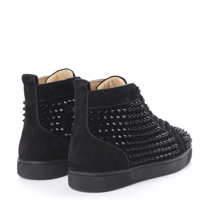 Christian Louboutin Veau Velours Mens Louis Spikes Flat Sneakers 39.5 Black 4 of 8