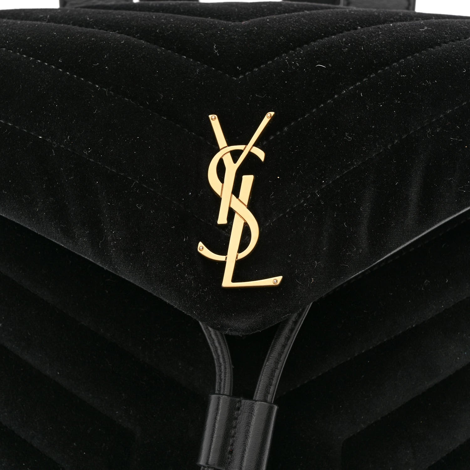 Saint Laurent Velvet Y Quilted Monogram Small Loulou Backpack Black 8 of 10