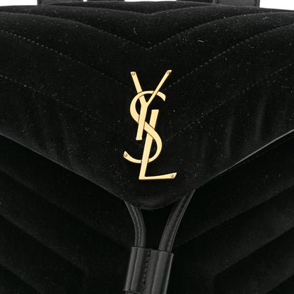 Saint Laurent Velvet Y Quilted Monogram Small Loulou Backpack Black 8 of 10