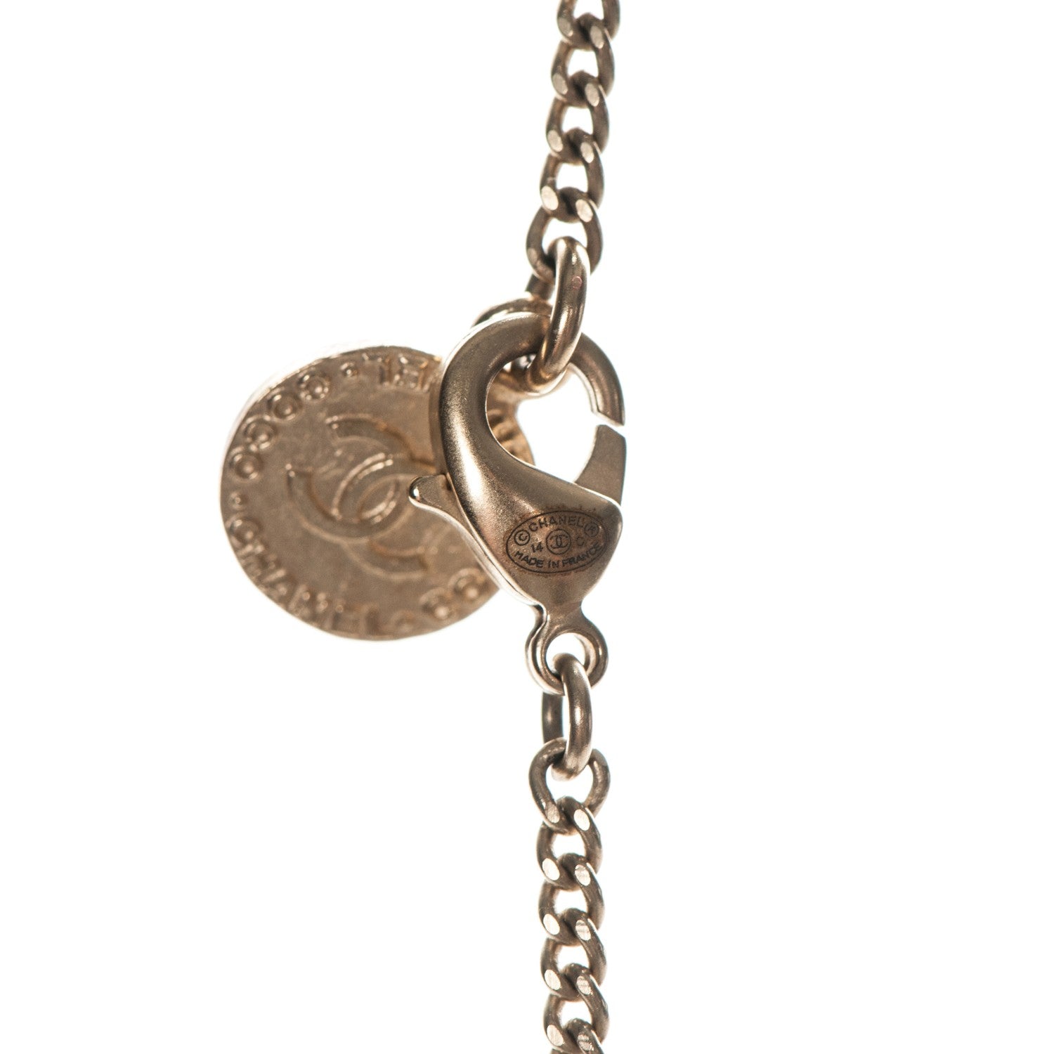 Chanel Pearl CC Pendant Necklace Gold 5 of 5