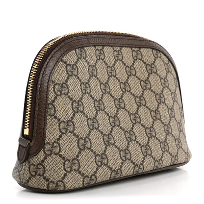 Gucci GG Supreme Monogram Textured Calfskin Web Large Ophidia Cosmetic Case Beige Ebony New Acero 3 of 11