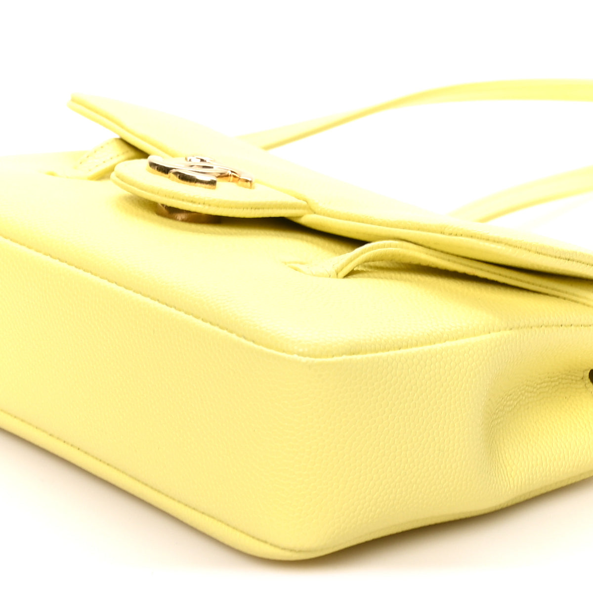 Chanel Shiny Caviar Mini Preppy Coco Shoulder Bag Light Yellow 10 of 11