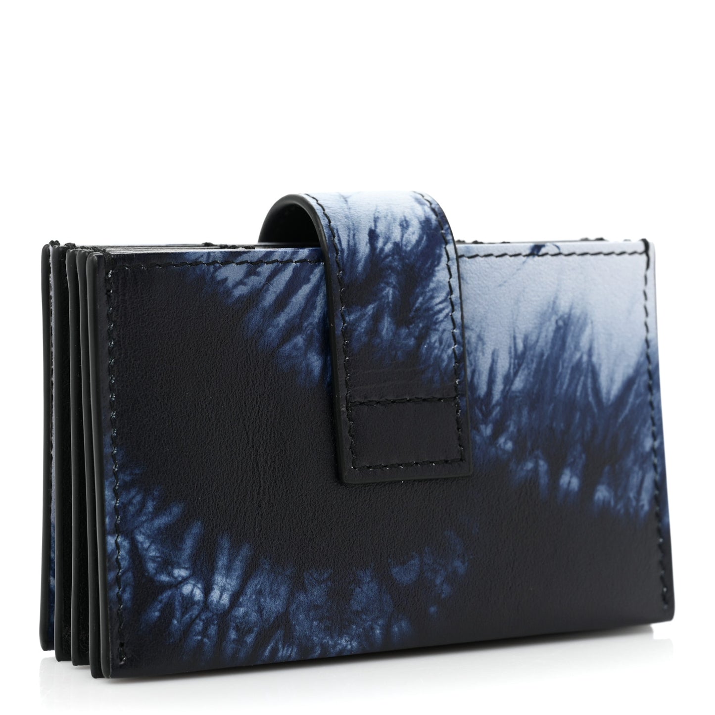 Calfskin Tie Dye Lady Dior 5-Gusset Card Holder Blue Multicolor
