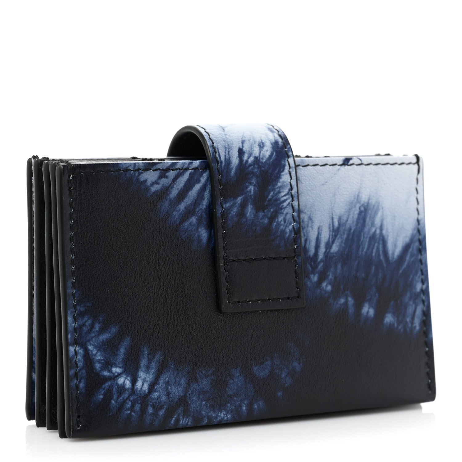 Christian Dior Calfskin Tie Dye Lady Dior 5-Gusset Card Holder Blue Multicolor 3 of 12