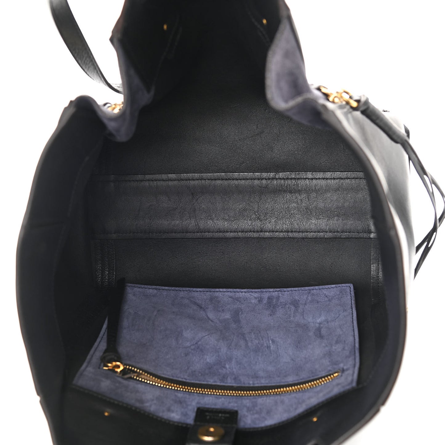 Smooth Calfskin Medium Milo Shopping Tote Black