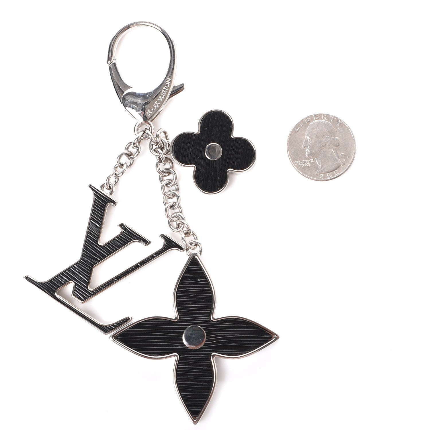 Louis Vuitton Fleur d'Epi Bag Charm Black 2 of 5