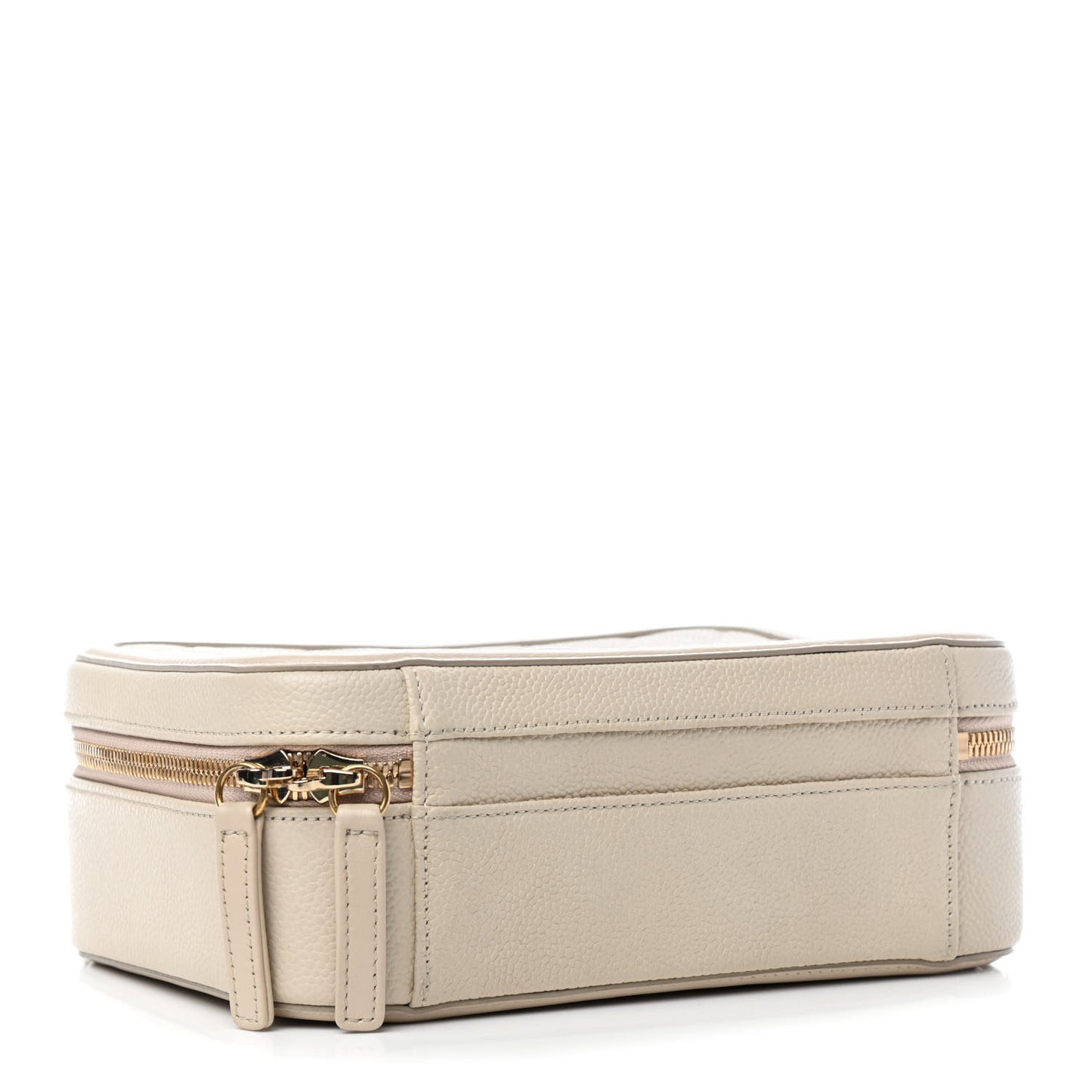 Caviar Quilted Medium CC Filigree Vanity Case Light Beige