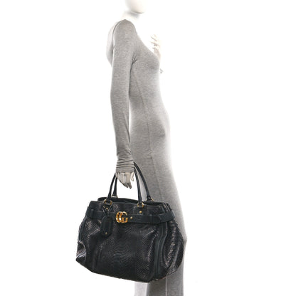 Gucci Snakeskin Large GG Running Tote Black 2 of 10