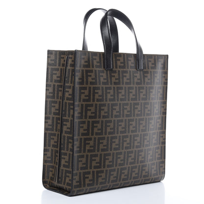 Fendi Zucca Spalmati Vitello Elite Shopping Tote Tobacco Black 3 of 10