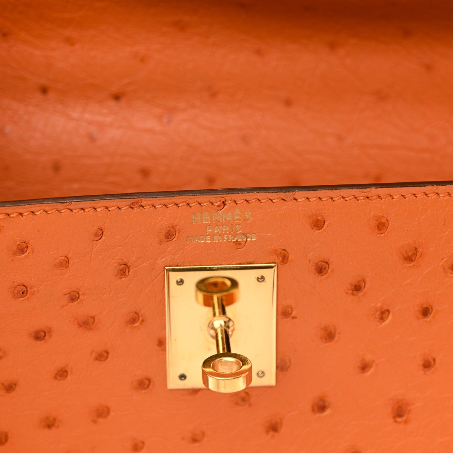 Ostrich Kelly Sellier 32 Orange