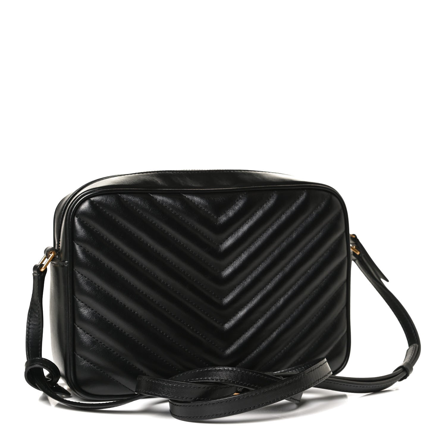 Saint Laurent Calfskin Matelasse Monogram Lou Camera Bag Black 2 of 10