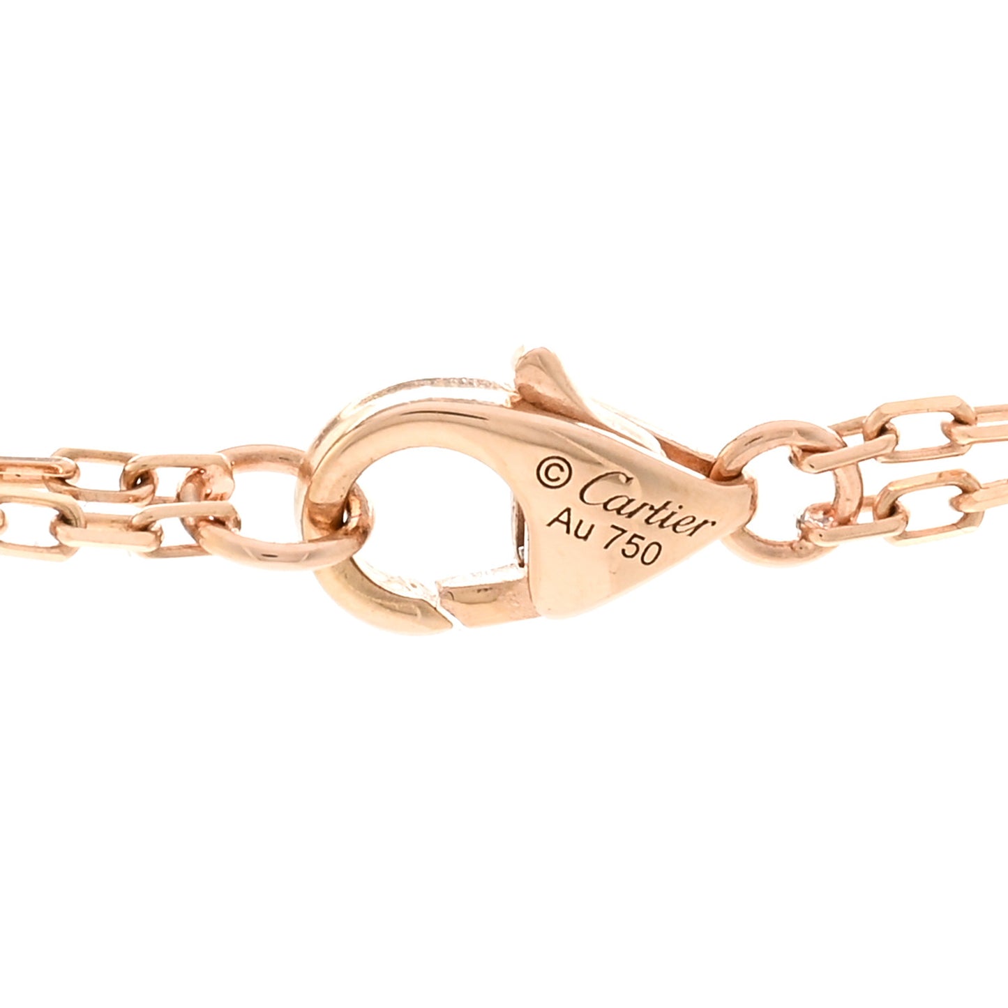 18K Pink Gold 2 Diamond LOVE Necklace