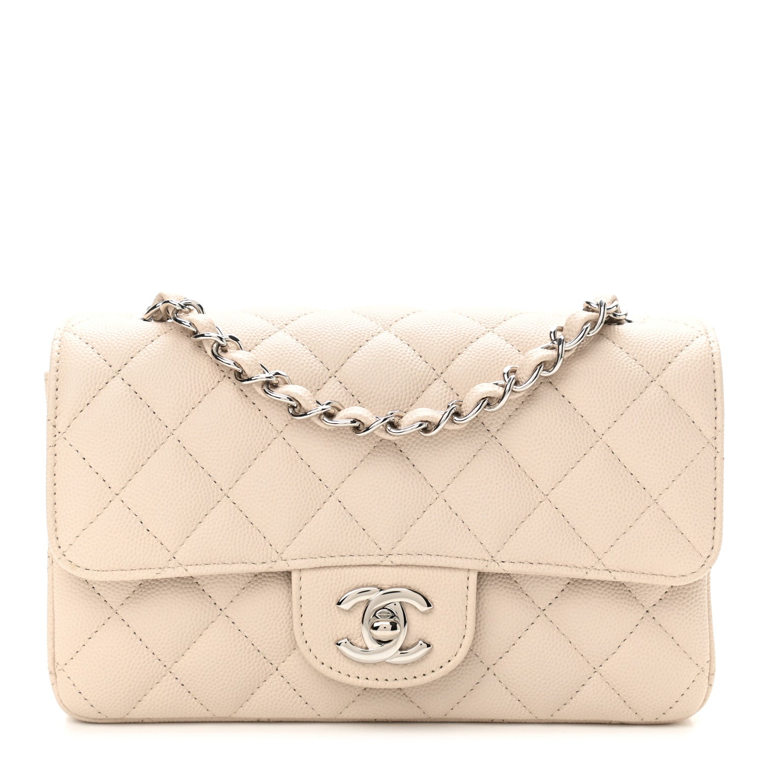 Chanel Caviar Quilted Mini Rectangular Flap Light Beige 1 of 10