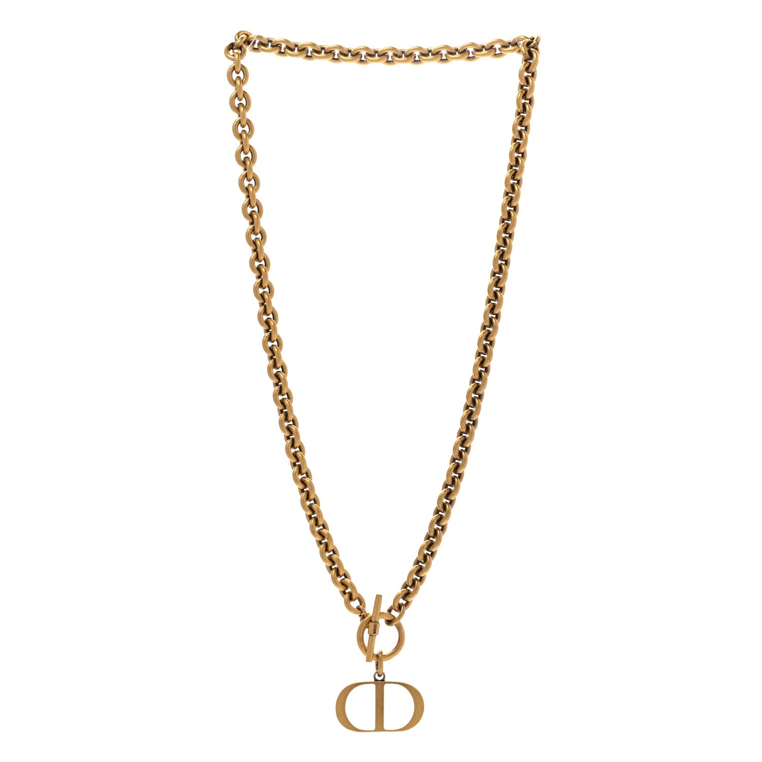 Christian Dior Metal 30 Montaigne Necklace Aged Gold 3 of 6