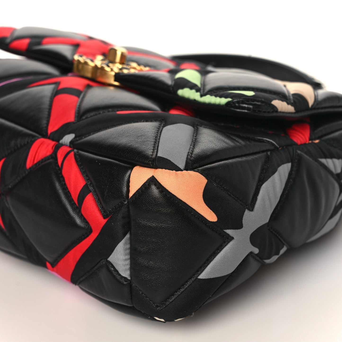 Lambskin Printed Fabric Medium Chanel 19 Flap Black Multicolor