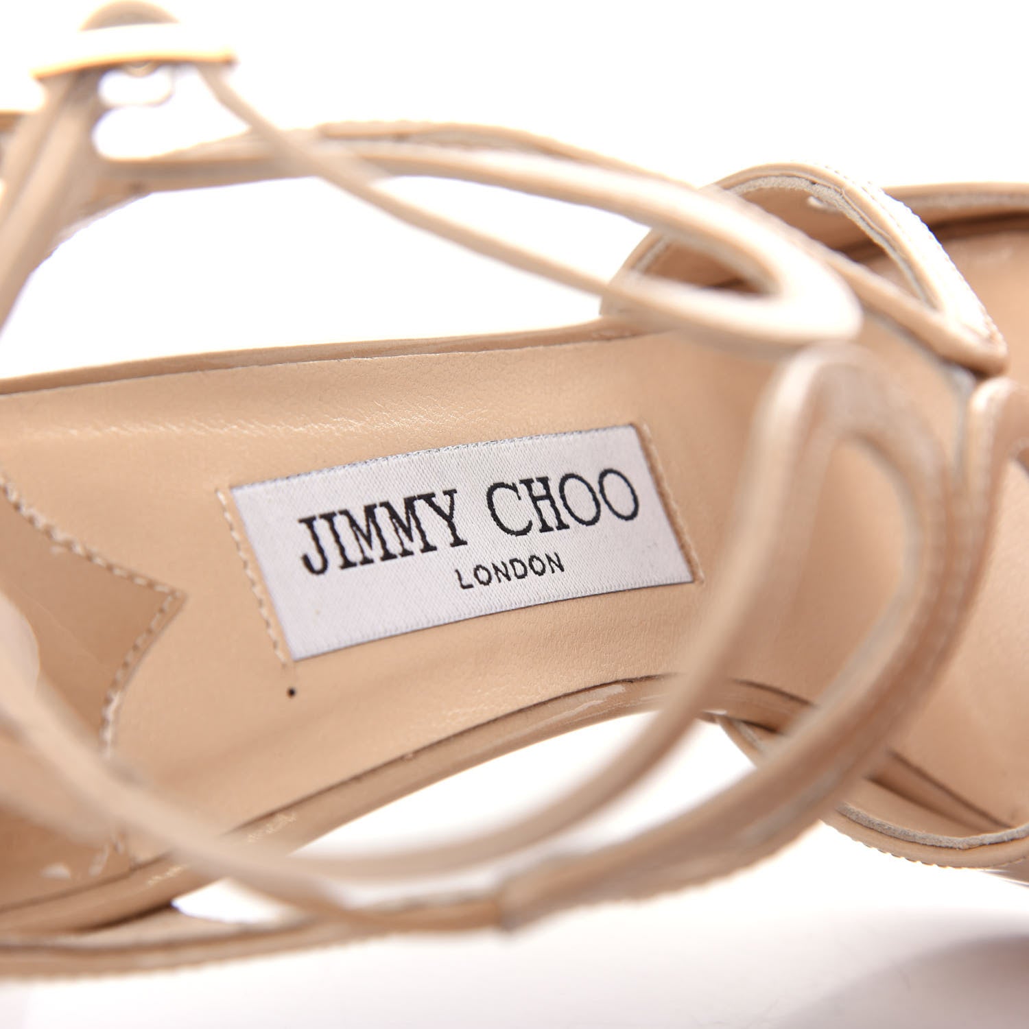 Jimmy Choo Patent Calfskin Lang Sandals 36 Sand 8 of 10