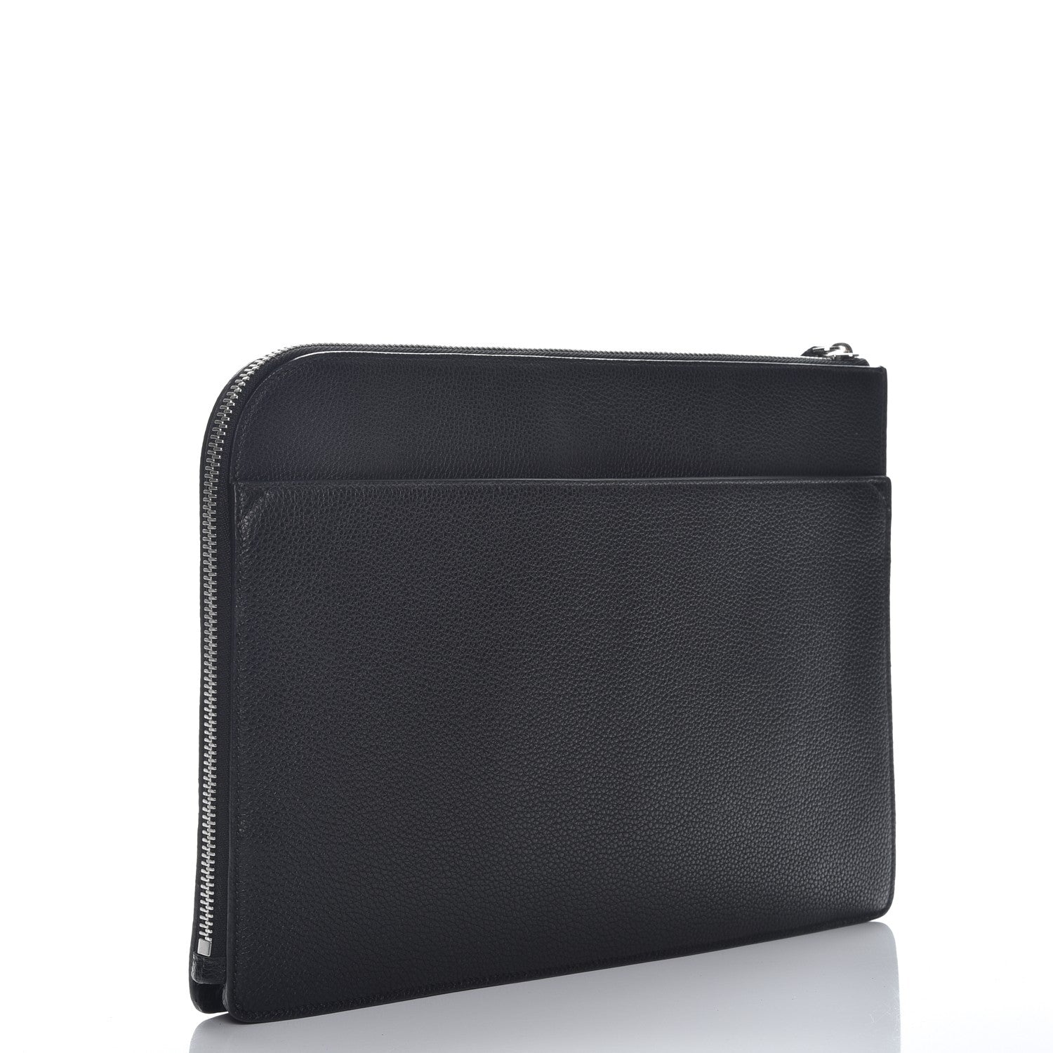 Versace Grained Calfskin Beverly Palm Print Zip Organizer Black 4 of 7