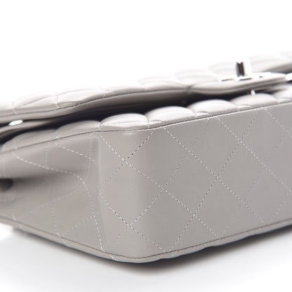 Chanel Lambskin Quilted Medium Double Flap Grey 9 of 21