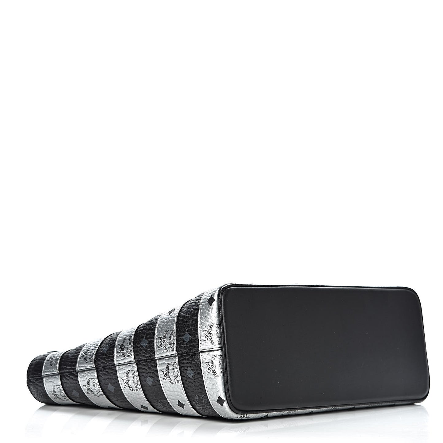 Visetos Spot Stripped Medium Shopping Tote Black Silver