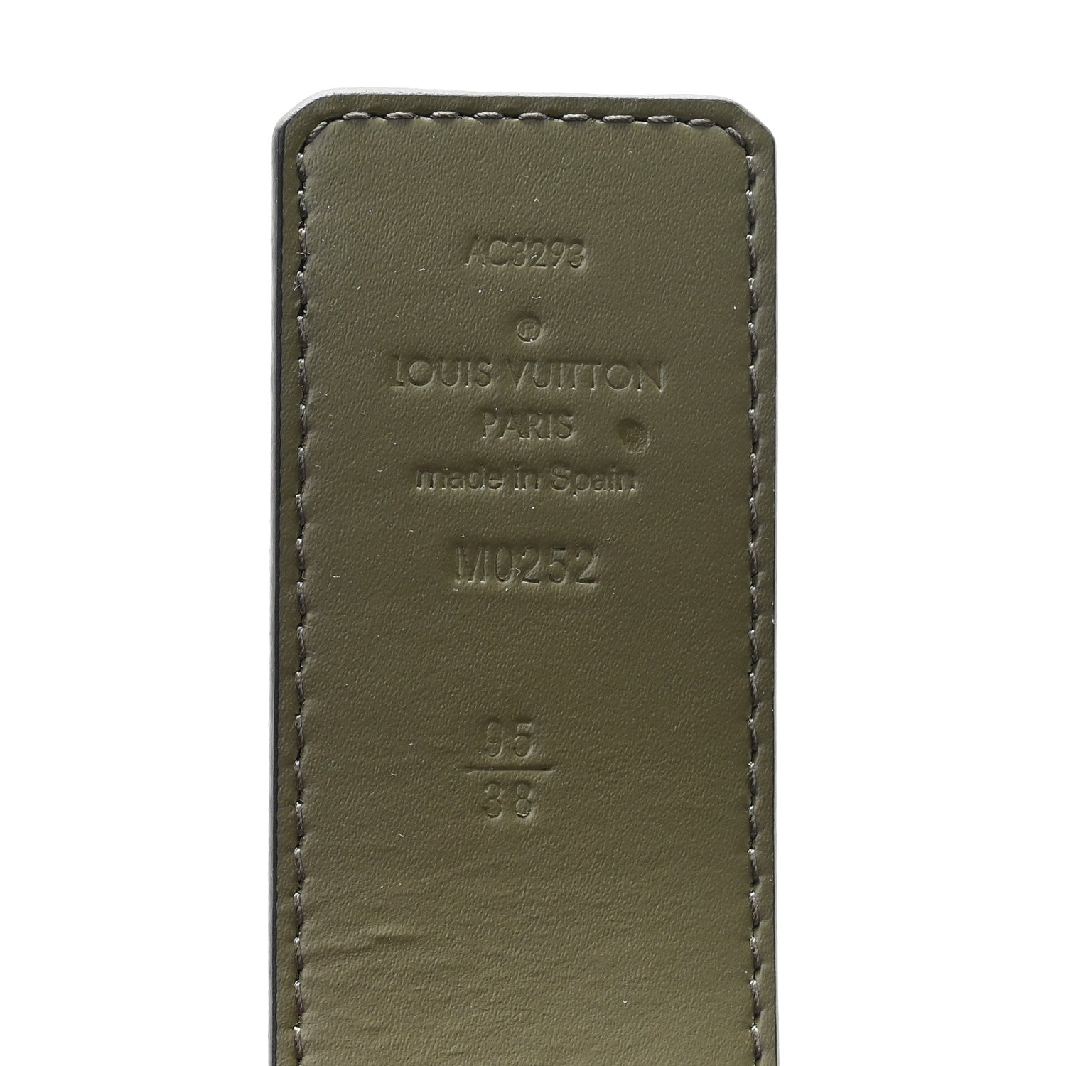 Louis Vuitton Calfskin Monogram Eclipse 40mm LV Initiales Reversible Belt 95 38 Black Green 3 of 5