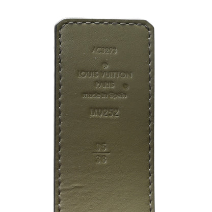 Louis Vuitton Calfskin Monogram Eclipse 40mm LV Initiales Reversible Belt 95 38 Black Green 3 of 5