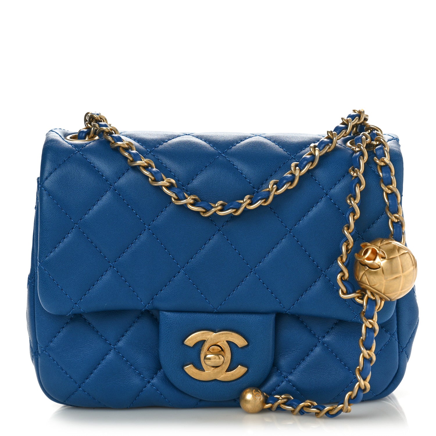 Chanel Lambskin Quilted Mini Pearl Crush Flap Blue 1 of 10