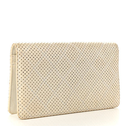 Chanel Lambskin Perforated Yen Wallet White 3 of 13