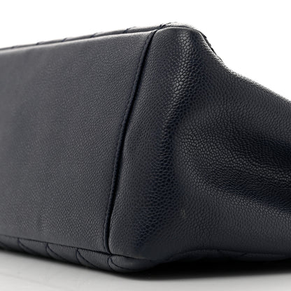 Chanel Caviar Quilted Grand Shopping Tote GST Navy Blue 11 of 13