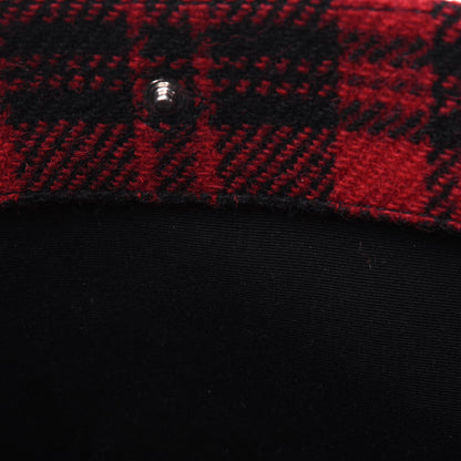 Saint Laurent Wool Tartan Rive Gauche Noe Tote Red Black 9 of 16