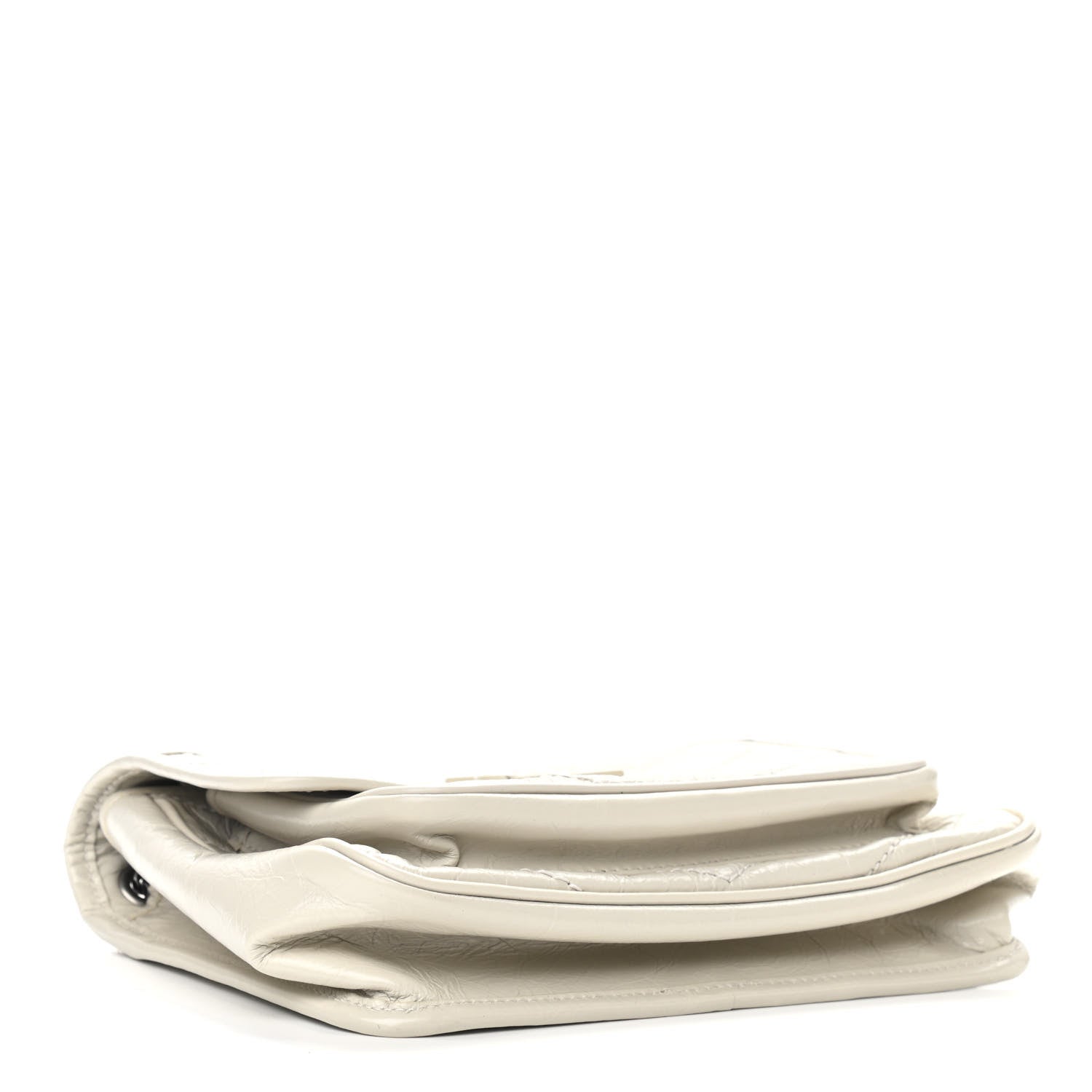 Saint Laurent Crinkled Calfskin Matelasse Monogram Baby Niki Chain Satchel Blanc Vintage 4 of 9