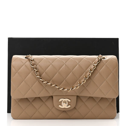 Chanel Caviar Quilted Medium Double Flap Beige 10 of 10