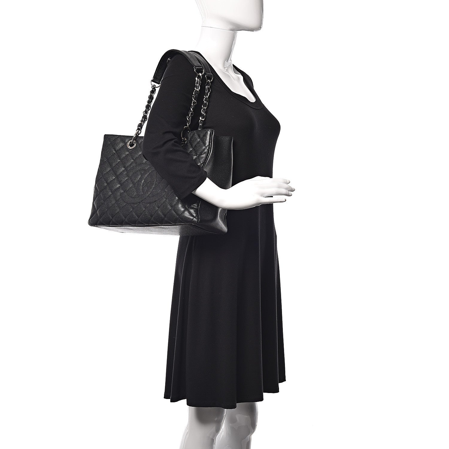 Chanel Caviar Quilted Grand Shopping Tote GST Black 2 of 14