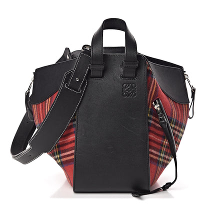 Loewe Wool Calfskin Small Hammock Shoulder Bag Black Red Tartan 1 of 10