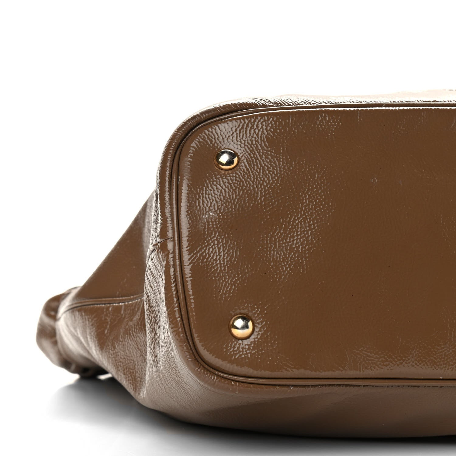 Saint Laurent Patent Calfskin Belle de Jour Cabas Tote Camel 6 of 7