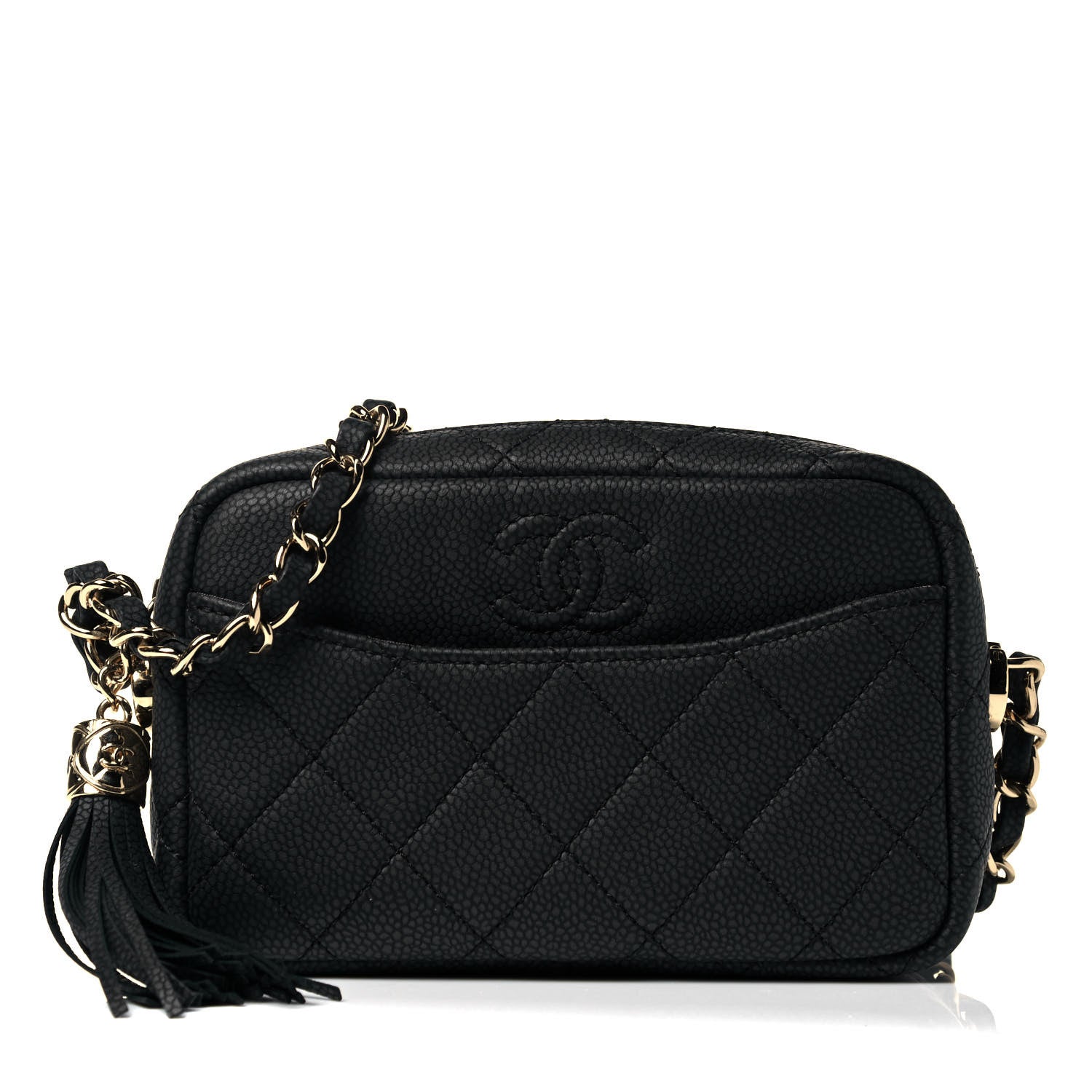 Chanel Caviar Quilted Mini Coco Tassel Camera Case Black 1 of 10