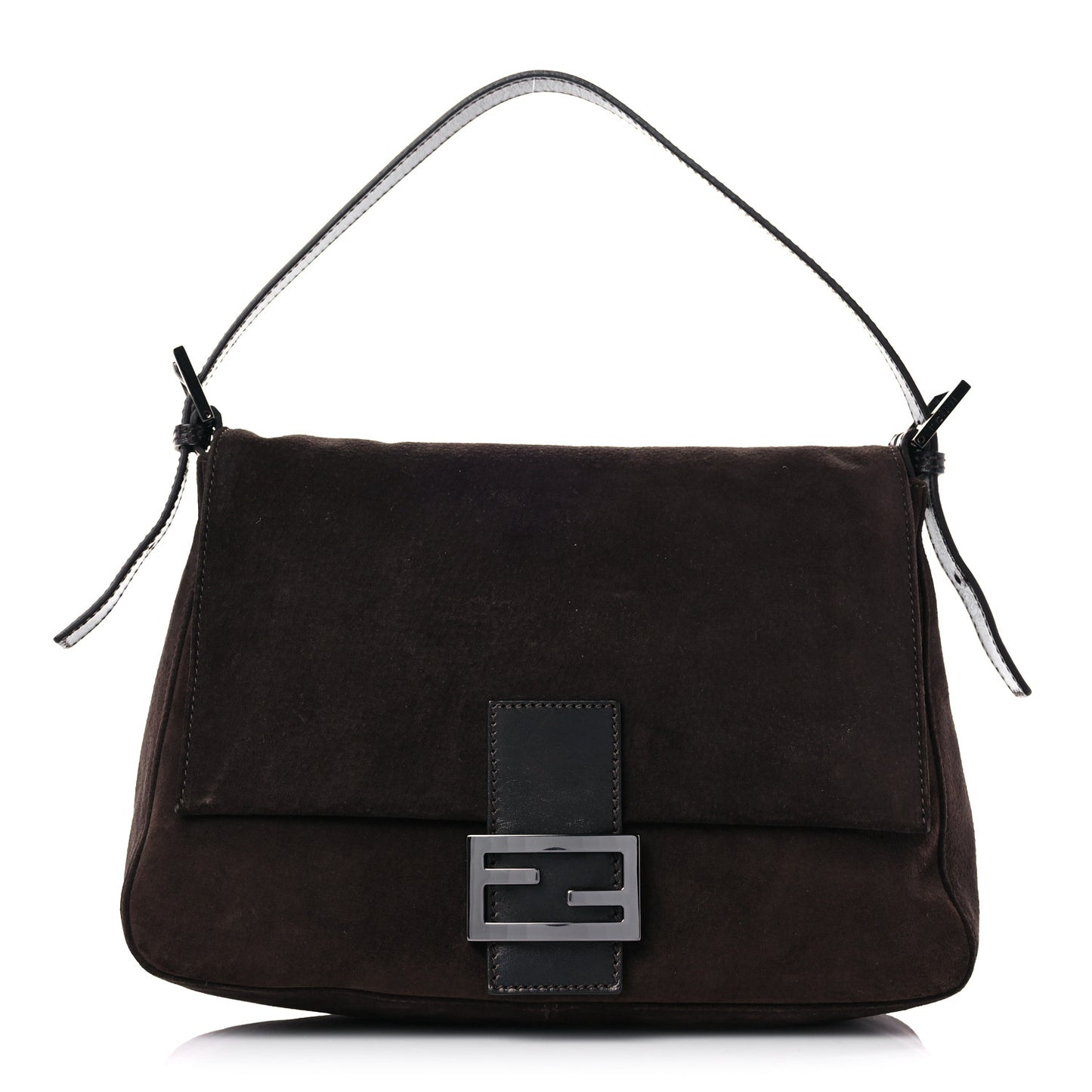 Suede Calfskin Mama Baguette Brown