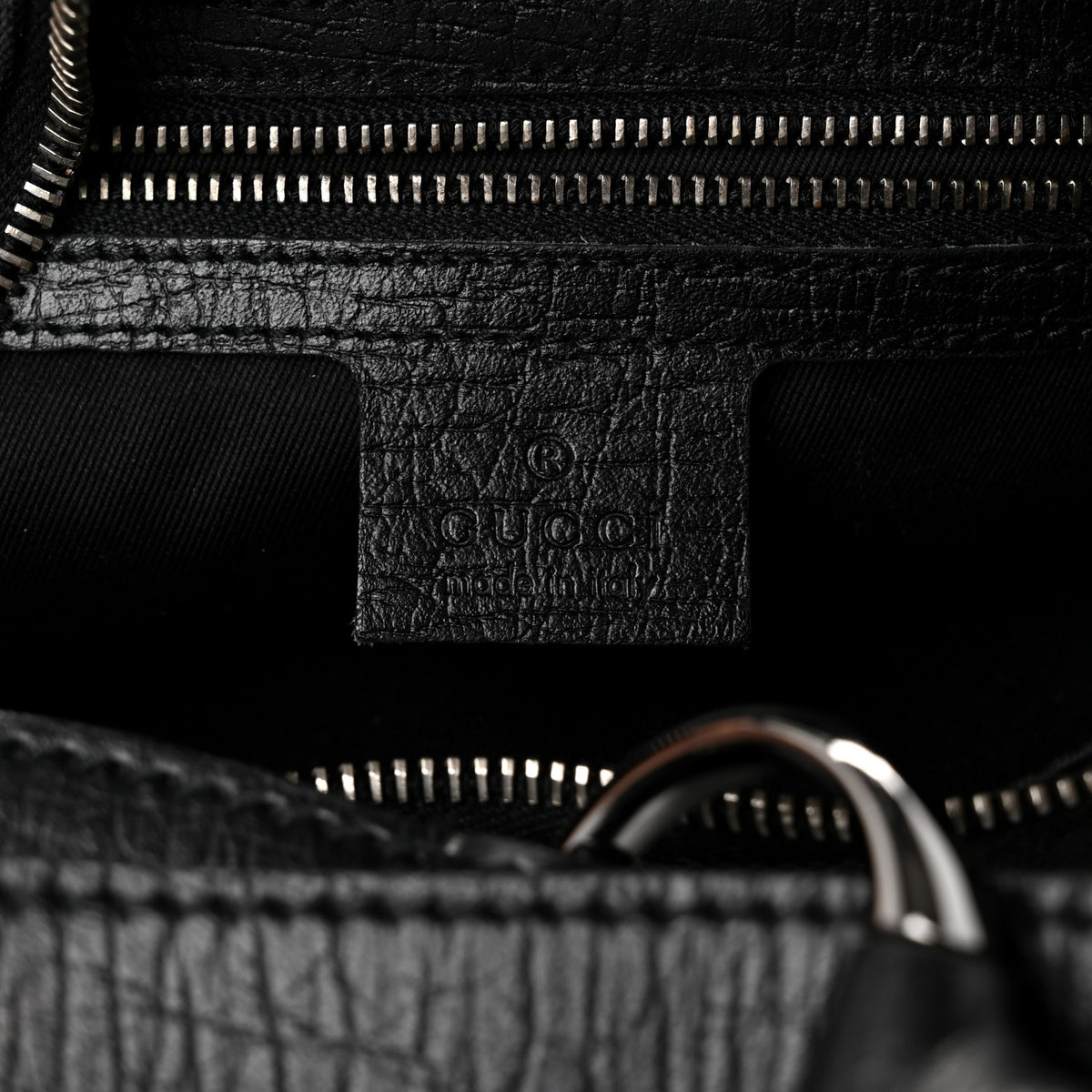 Gucci Monogram Medium Horsebit Chain Hobo Black 6 of 10