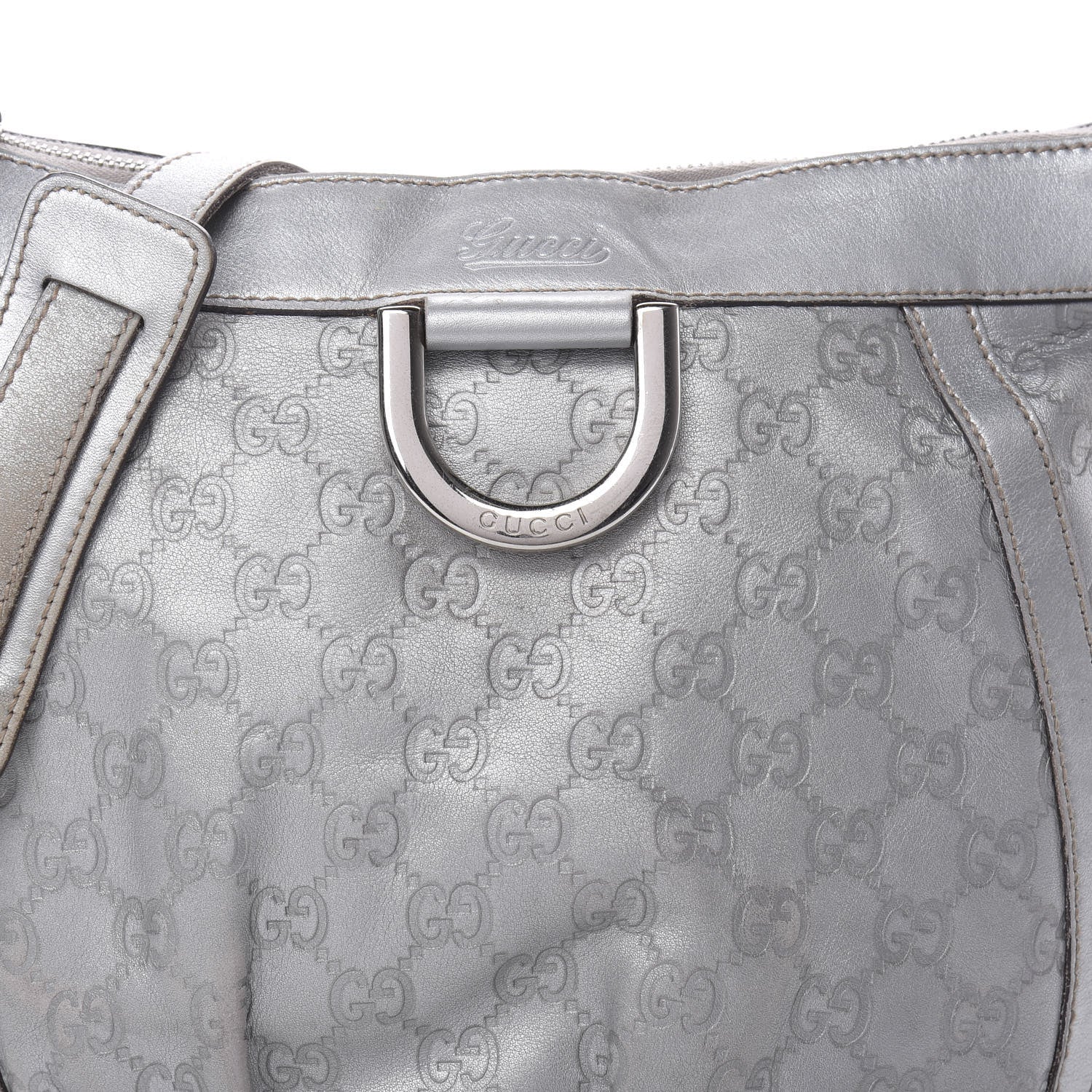Gucci Guccissima Small D Ring Messenger Silver 8 of 19
