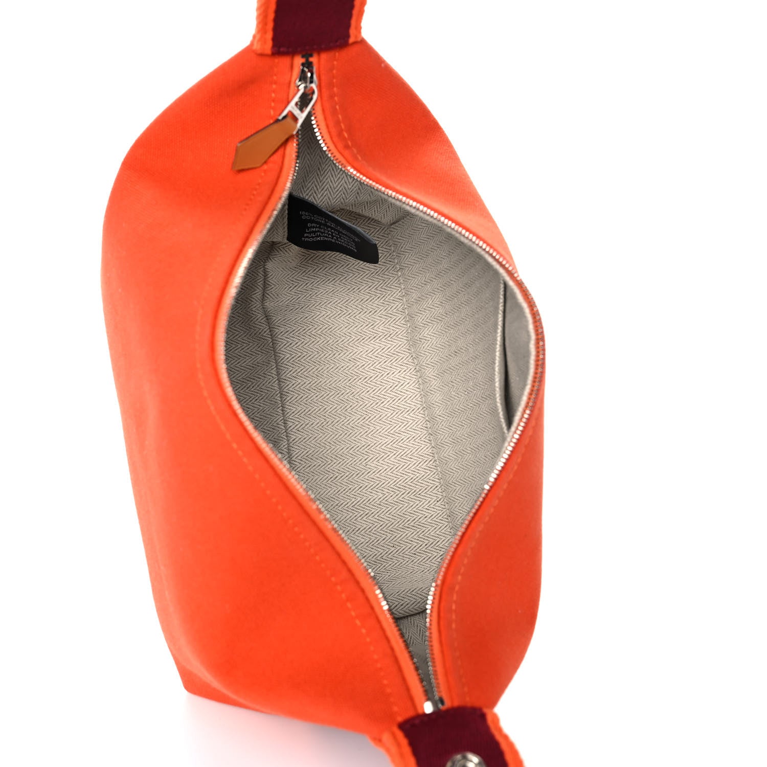 Hermes Canvas Small Bride-A-Brac Pouch Orange Burgundy 6 of 12