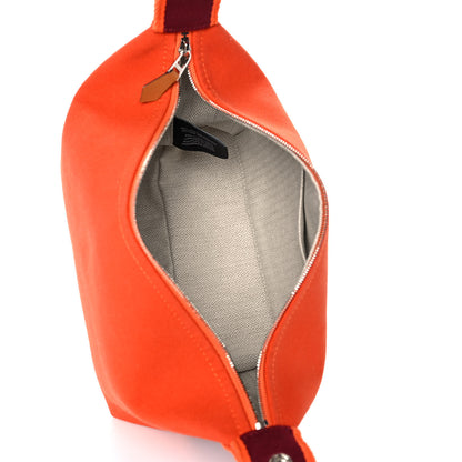 Hermes Canvas Small Bride-A-Brac Pouch Orange Burgundy 6 of 12