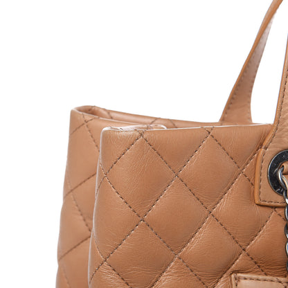 Chanel Calfskin Quilted Large Easy Shopping Tote Dark Beige 14 of 23
