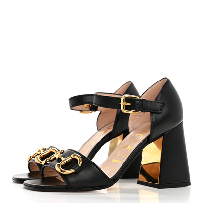 Gucci Nappa Horsebit Cross Strap 95mm Sandals 35 Black 4 of 10