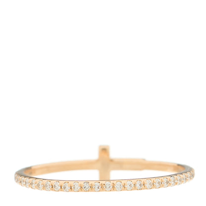 Tiffany 18K Rose Gold Diamond T Wire Pave Ring 59 8.5 3 of 6