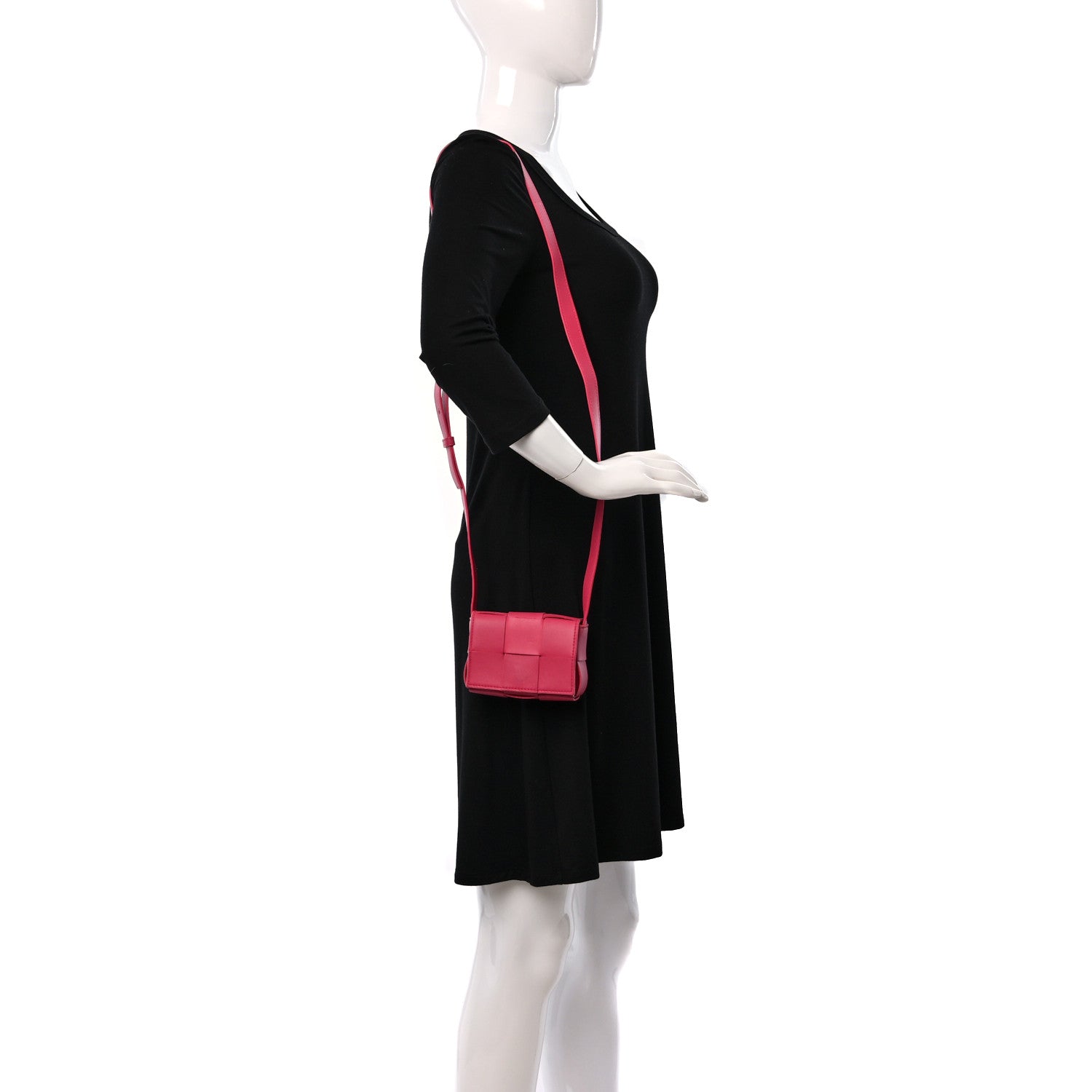 Bottega Veneta Lambskin Maxi Intrecciato Extra Mini Cassette Crossbody Bag Cranberry 2 of 8