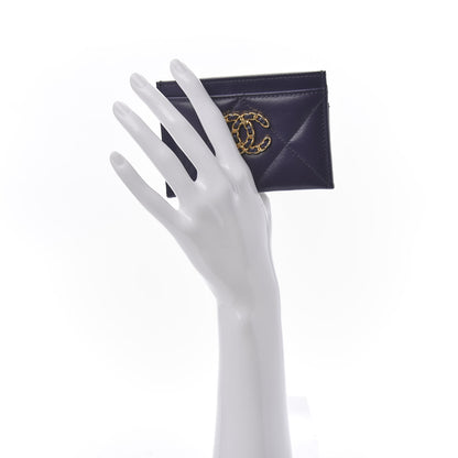 Chanel Shiny Goatskin Quilted 19 Card Holder Purple 2 of 10